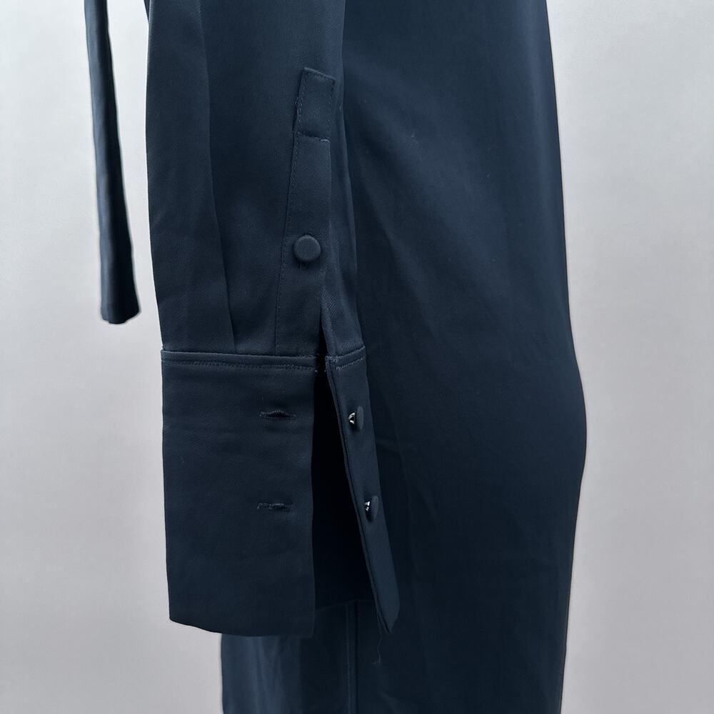 Reiss Mirela Neck Tie Knee Length Long Sleeve Dress Navy Blue Women's Size XS - Picture 12 of 16
